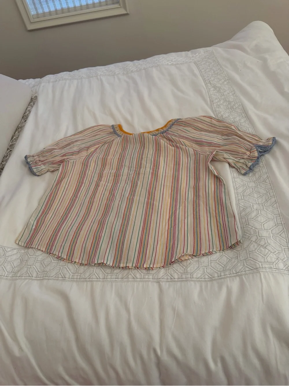 Madewell Multicolor Striped Peasant Top - Cream Base